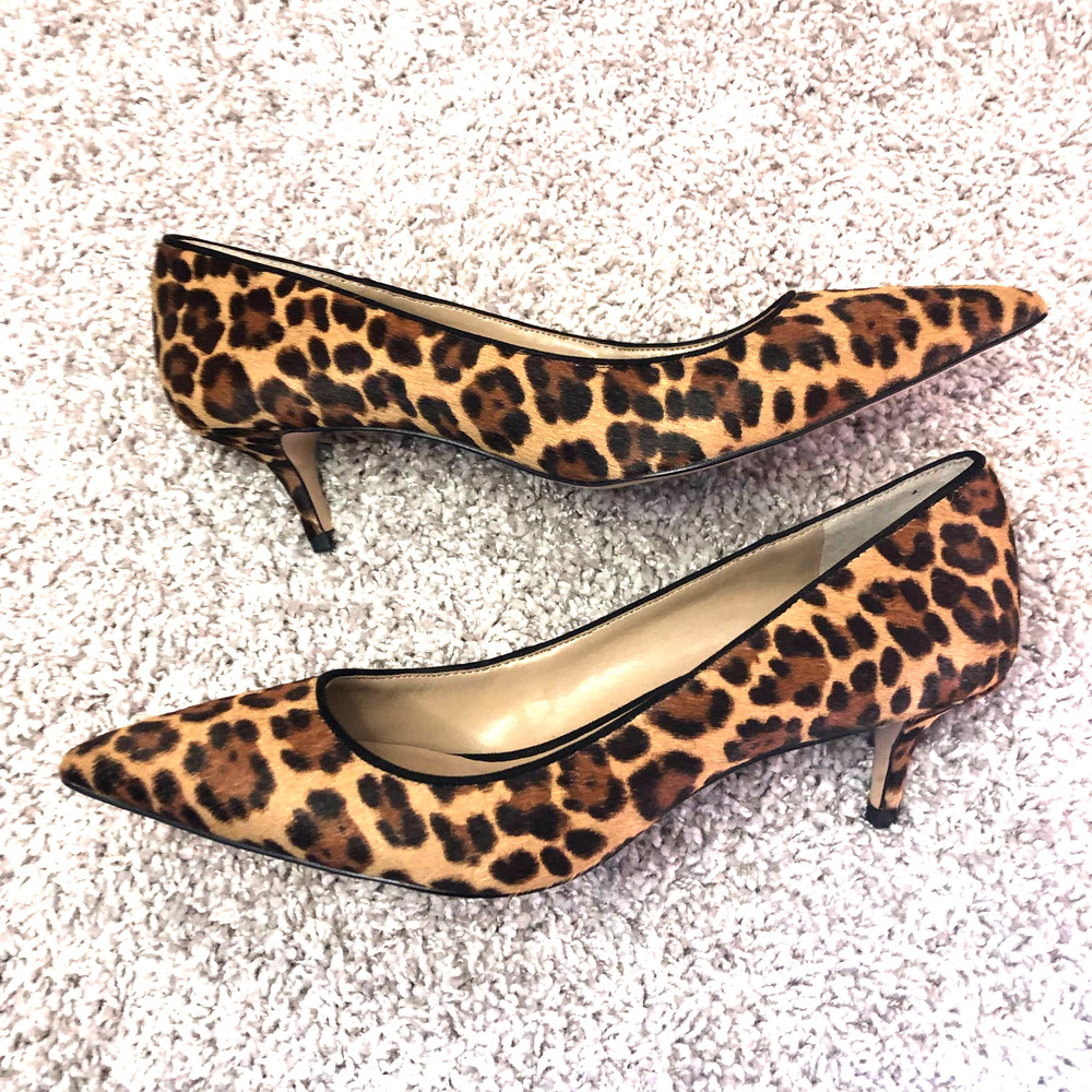Anne Taylor Calf Hair Animal Print Kitten Heels